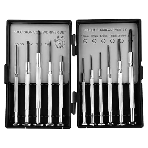 GeekerChip 11 in 1 Feinmechaniker Schraubendreher Set,Uhrmacherwerkzeug Set,Mini Schraubenzieher Set,Für die Reparatur von Uhren und Brillen,DIY