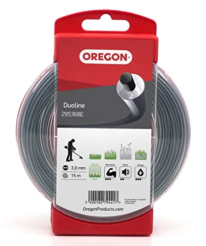 Oregon 295368E Duoline Mähfaden mit rundem Querschnitt, 3,0 mm, 15 Meter-Spule
