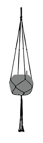 Produktbild LECHUZA-Zubehör Makramee-Aufhängung Cotton Pure 120 cm schwarz aus Baumwolle, 13899