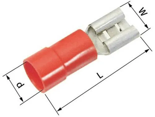 LAPP 63101040 Flachsteckhülse Steckbreite: 4.8 mm Steckdicke: 0.8 mm 180 ° Teilisoliert Rot 100 St.