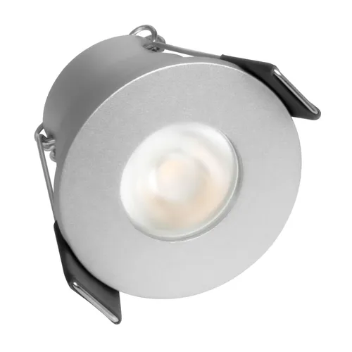S-Polylight PREMIUM Mini LED- Einbauspots Warmweiss 3.000K, DIMMBAR, IP65, FUNK 3W LED Einbaustrahler Terrassenüberdachung, Terrassenbeleuchtung, Bad, Sauna, LED Spots (SILBER, 1x LED-Spot)