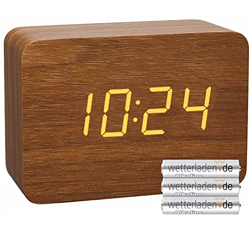 TFA Dostmann Design Funk-Wecker Clocco in Holz-Optik in braun von TFA Dostmann