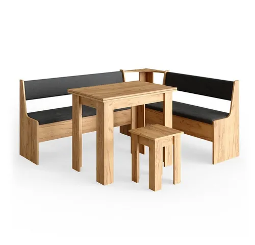 Vicco Eckbankgruppe Roman Eiche 180x150cm - Essgruppen mit kratzfester Melaminharzbeschichtung und ausziehbarer Tischplatte für flexibles Dining