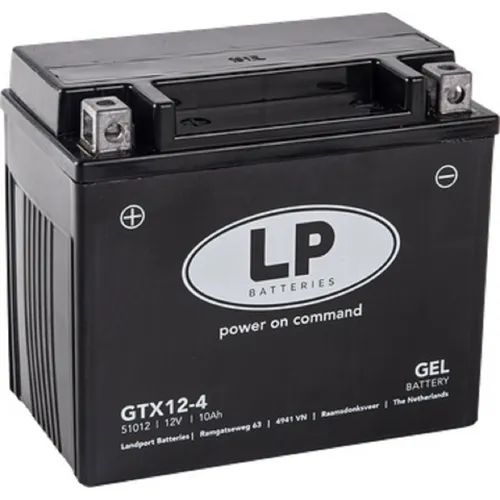 Landport GTX12-4 (YTX12-BS GEL) Motorrad- und Quad-Batterie - Wartungsfreie Gel-Batterie mit 10Ah Kapazität und 160A Kaltstartstrom, ideal für Motorräder und ATVs.