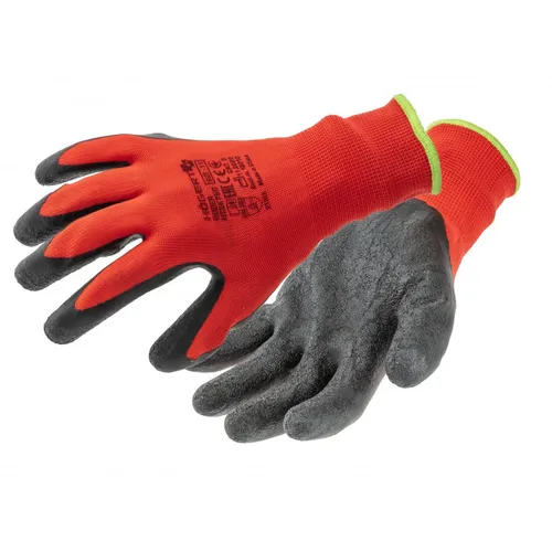 Paar Arbeitshandschuhe mit Latex rot schwarz Schutzhandschuhe Handschuhe 12