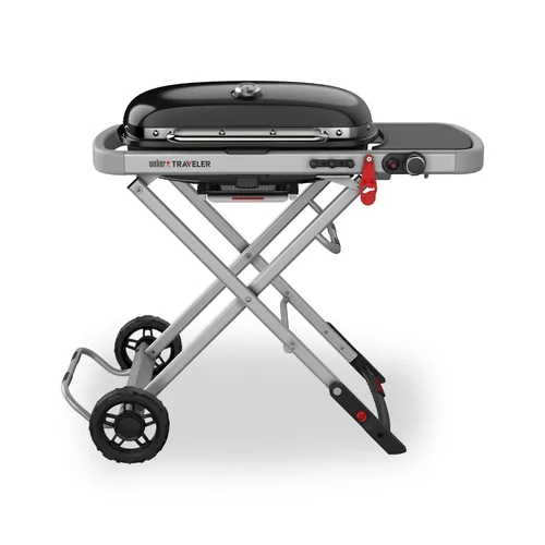 Weber Gasgrill Traveler - Kompakter Grill mit 63x34 cm Grillfläche - Grills, mobiler Gasgrill mit großzügiger Grillfläche und klappbarem Design für einfaches Transportieren und Lagern.