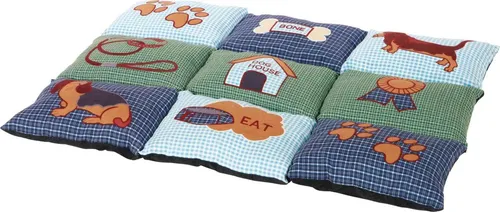 TRIXIE Liegematte Patchwork - blau/grün - 80 × 55 cm