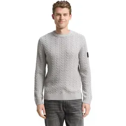 Rundhalspullover TOM TAILOR für Herren, Größe M, grau - Herren-Pullover von TOM TAILOR im regular fit mit atmungsaktivem, pflegeleichtem Strickmaterial. Ideal für jeden Anlass und perfekt für die kalte Jahreszeit.