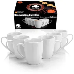Stück Kaffeebecher 300ml aus hochwertigem Porzellan - Thermobehälter: 12-teiliges Set in Geschenkbox, perfekt für kreative Geschenke. Hochwertiges, kratzfestes Porzellan, spülmaschinenfest und mikrowellengeeignet.