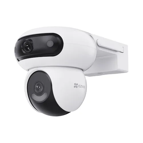 EZVIZ CS-H90 Webcam Kamera - 4 MP Dual-Lens - Webcam mit 4 MP Dual-Lens, IP65 wetterfest, ideal für Innen- und Außeneinsätze, unterstützt Micro SD bis 512 GB.