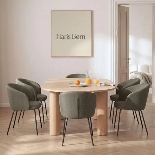 Haris Børn® NØR Esszimmerstühle (8er Set) Grün in grün von Haris Børn