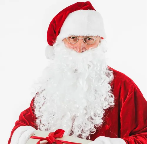 happymas Kostüm-Perücke 2 in 1 - Nikolausbart Set - als Verkleidung für Weihnachtsmann