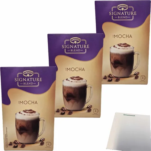 Krüger Signature Blend Mocha 3er Pack 3x144g Packung 24 Portionen usy Block