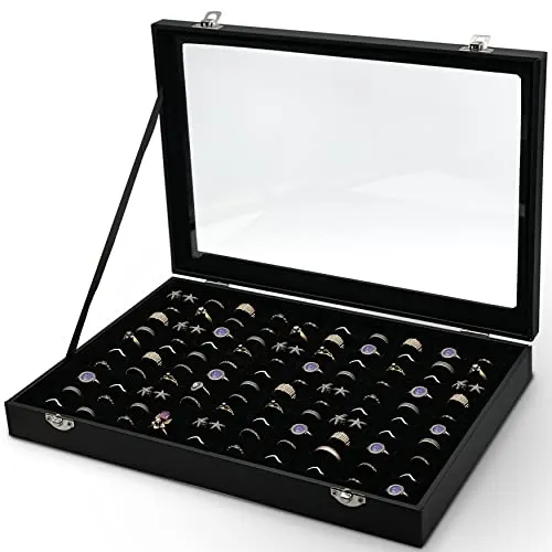 Praknu Ringbox für 100 Ringe in schwarz von Praknu