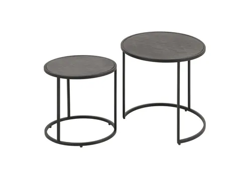 riess-ambiente Couchtisch MOUNTAIN SOUL 60cm schwarz - Elegante Couchtische im Naturstein-Look, Set aus 2 Tischen, platzsparend und vielseitig einsetzbar, ideal für modernes Wohnen.