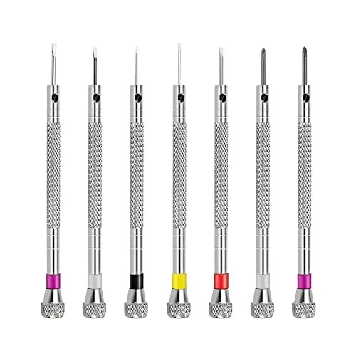Präzisions-Uhrmacher-Schraubendreher, 7 Stück, Brillen-Schraubendreher, Reparatur-Set für Uhren, Mini-Schraubendreher, geeignet für Uhren,