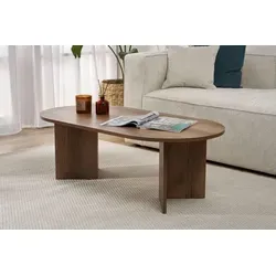 Nussbaum Couchtisch Beistelltisch 119 cm - Eleganter Couchtisch in Nussbaum-Optik, ideal für Ihr Wohnzimmer. Mit einer stabilen Melaminbeschichtung und kompakten Maßen bietet er eine perfekte Ergänzung für jeden Wohnraum.