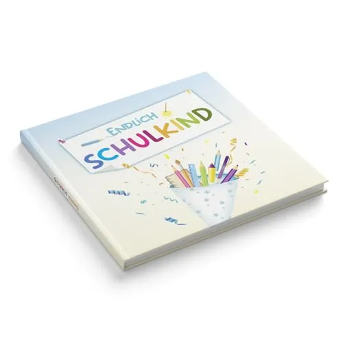 itenga Gästebuch Tafel für Erster Schultag Einschulung und Schulanfang Erinnerung Album 88 Seiten für Mädchen und Jungen (Motiv Tüte)