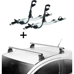 2x Fast Rider Alu Fahrradträger + Dachträger VDP EVO ALU kompatibel mit für Peugeot Bipper 3-5 Türer ab 2007