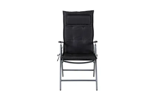 ebuy24 Gartenstuhl Cushio mit Kissen, schwarz - Stuhl mit hochwertigem Cushio Gartenkissen, ideal für stilvolle Entspannung im Garten. Hochwertige Materialien garantieren Langlebigkeit und Komfort.