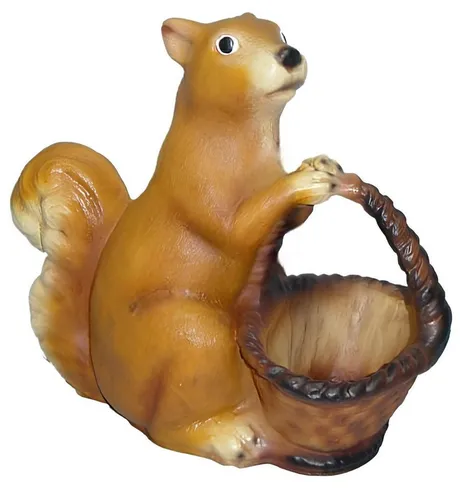 JVmoebel Tierfigur Eichhörnchen Statue aus wetterfestem Material für Garten und Terrasse (Eichhörnchen Material: Kunststoff 41 cm Höhe), Made in Europa
