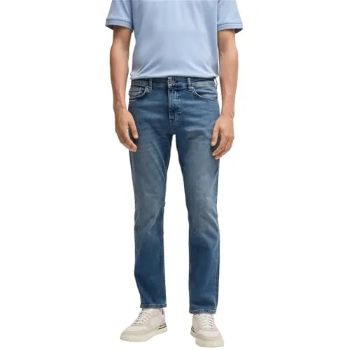 BOSS Herren Jeans Trousers Delaware BO 10263385 02, Medium Blue427 - Schlanke Passform mit regelmäßigem Anstieg, ideal für einen modernen Look. Perfekt für Freizeit und Büro.