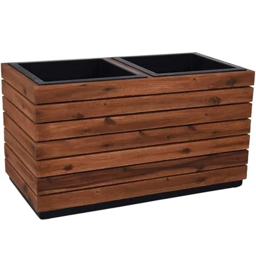 VIVANNO Pflanzkübel Holz MAXI Kasten, Braun Gestreift 85x43x41 cm - Pflanzkübel aus hochwertigem Holz, ideal für Garten und Terrasse. Mit großzügigen Maßen von 85x43x41 cm bietet er ausreichend Platz für Ihre Pflanzen und setzt stilvolle Akzente.