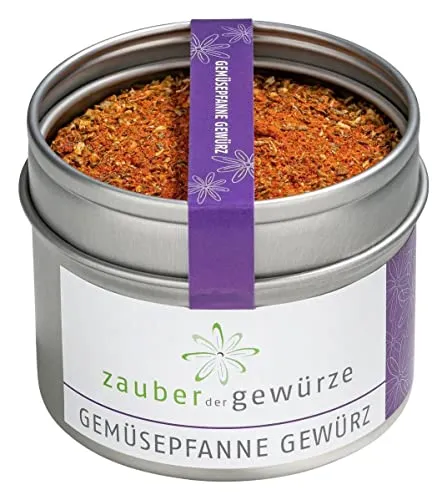 Zauber der Gewürze Gemüsepfanne Gewürz, Gemüsepfanne Gewürzmischung, lecker auch für andere Gemüsegerichte, Auflauf und Gratin, Premium-Qualität in wiederverschließbarer Aroma-Dose, 70 g