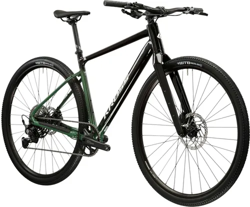 KROSS Gravelbike Esker Flatbar, 10 Gang, Kettenschaltung – Vielseitiger Allrounder - Das KROSS Esker Flatbar verbindet Geschwindigkeit und Komfort. Mit leichtem Aluminiumrahmen und Carbongabel ist es ideal für Stadt und Schotter. Genießen Sie Kontrolle dank SHIMANO Cues Antrieb und hydraulischen Scheibenbremsen.