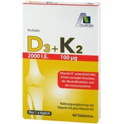 Vitamin D3+K2 2000 I.E. Tabletten 60 St