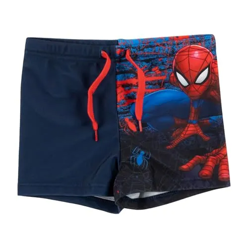 United Labels Marvel Spiderman Badehose für Jungen, Blau Rot, 134/140, Badeshorts Kinder, Schwimmhose