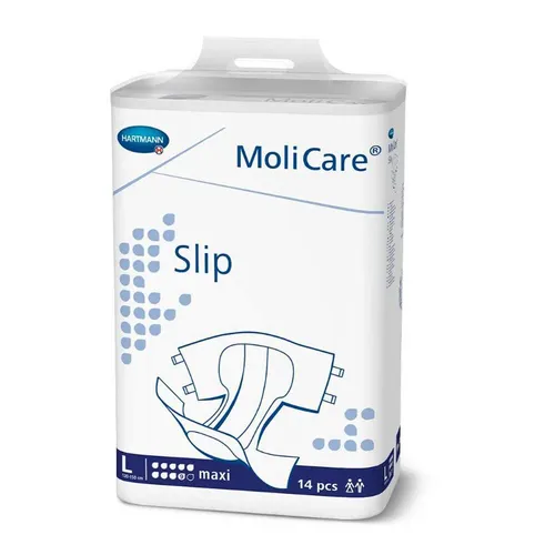 MoliCare Slip Maxi 9 Tropfen L - 14 Stück - Anatomische Windelhosen mit hoher Saugkraft für zuverlässigen Schutz bei schwerster Inkontinenz. Optimaler Tragekomfort dank elastischer Beinabschlüsse und Quick-Dry Technologie.