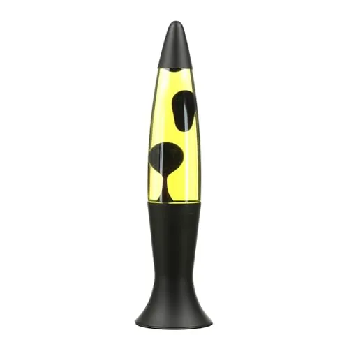 Easylight Lavalampe ROXY - Retro Tischleuchte in Schwarz und Gelb - Tischlampen: Die stimmungsvolle Lavalampe mit G9 Leuchtmittel sorgt für eine entspannende Atmosphäre und ist ein echter Hingucker in jedem Raum.
