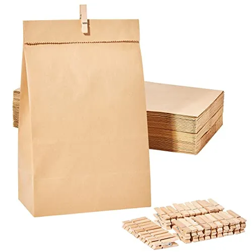 Guheake® Papiertüten 50 Stück Braun