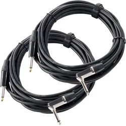 Pronomic Stage INST-A-6 Instrumentenkabel Winkelstecker 6 m schwarz 2x Set