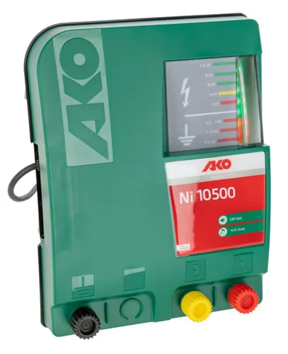Kerbl AKO Ni 10500 Weidezaungerät 230 V - 372809 - Extrem leistungsstarkes 230 V Weidezaungerät für lange Zäune und robuste Tiere. Mit mehrfarbiger LED-Anzeige und Alarmfunktion für optimale Sicherheit im Einsatz.