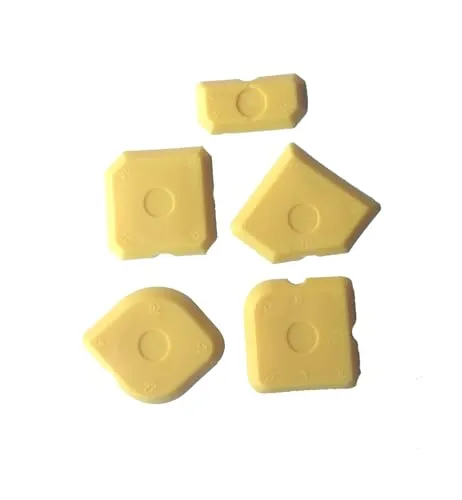 Fugenglätter Fugenabzieher für Silikon und Acryl - Fugenspachtel Glättspachtel Silikonspachtel Silikonglätter Silikonabzieher Silikon Abzieher (5er Set gelb)