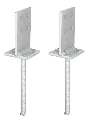 Alberts T-Pfostenträger 215163 | Aufschrauben oder Einbetonieren - Robuster Pfostenträger aus feuerverzinktem Stahl, ideal für stabile Konstruktionen. Mit 200 mm Betonanker und 130 x 80 mm Steggröße für höchste Qualität und Langlebigkeit.