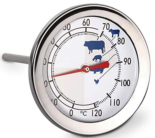 Weis Großes Fleisch-Thermometer aus Edelstahl in der Farbe Silber, Maße: 7cm x 7cm x 12cm, 15301