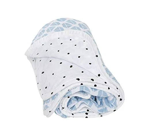 Motherhood Baumwoll-Musselin Babydecke, 2-lagig, 95x110cm, vorgewaschen, Schiffe blau - Hochwertige 2-lagige Babydecke aus 100% Baumwolle, ideal für drinnen und draußen. Mit schönem Schiffe-Design, vorgewaschen für extra Weichheit und perfekte als Geschenk zur Geburt.