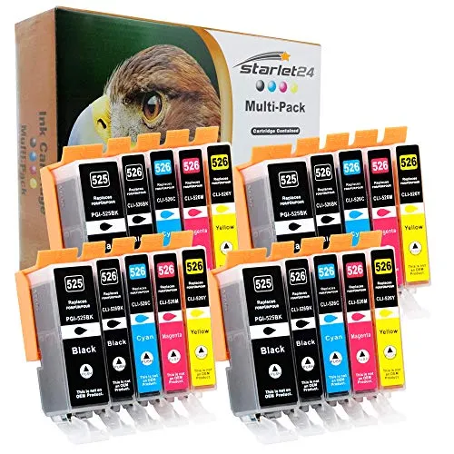 D&C 20 Druckerpatronen mit Chip für Canon Pixma - Kompatible Tintenpatronen für Canon Pixma Drucker, 100% funktional mit innovativer Chiptechnologie. Hohe Ergiebigkeit: bis zu 800 Seiten in Schwarz und 500 Seiten in Farbe bei 5% Deckung.