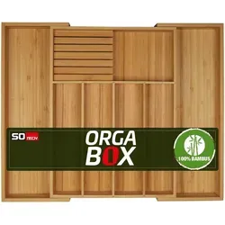 Orga-Box UNIVERSAL Besteckkasten aus Bambus, verstellbar für Schrankbreite 500-600 mm
