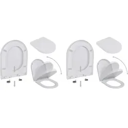 vidaXL 2x Toilettensitz mit Absenkautomatik - WC-Sitze mit Soft-Close-Funktion für geräuschloses Schließen und Quick-Release für einfache Reinigung, ideal für Zuhause und gewerbliche Nutzung.
