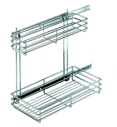 Küchenauszug Schrankauszug 21,7cm - Ideal für moderne Küchen - Küchenschränke mit verchromtem Metall-Auszug für optimalen Stauraum. Perfekt organisiert mit 2 Regalfächern und vielseitig einsetzbar in Küche, Badezimmer und mehr.