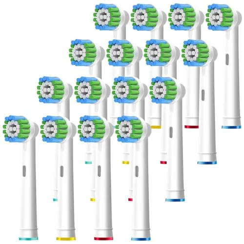 Stück Precision Aufsteckbürsten Kompatibel mit Oral B Aufsteckbürsten, Professionelle Ersatzköpfe passend für Oral B Elektrische Zahnbürsten, Weiß. 16