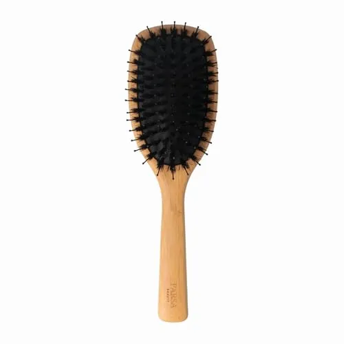 PARSA Beauty Bambus Pflegebürste groß oval Mischborsten FSC®-zertifiziert Bambus Aloe Vera Wildschweinborsten Glanzbürste sanftes Entwirren feuchtigkeitsresistent pflegebedürftiges Haar nachhaltig