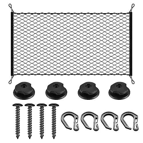 Gepäcknetz Auto,Kofferraumnetz Auto 80 x 60 cm,Auto Netz Kofferraum,Kofferraum Netz Ladungssicherung,Netz Auto,Gepäcknetz Kofferraum,Dachnetz Auto,Autonetz