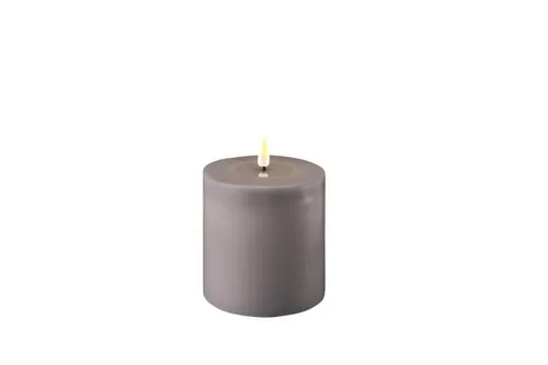 Stumpenkerze LED grau 10 x 10cm in grau von Deluxe Homeart