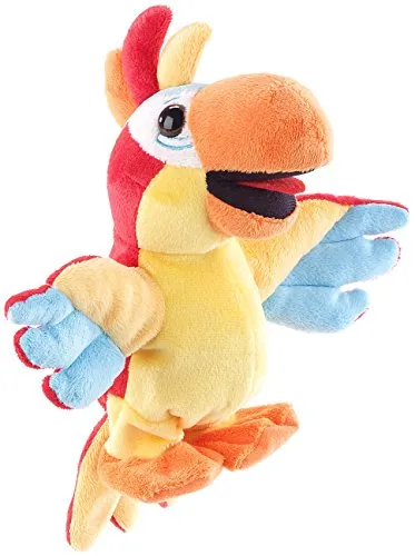 Playtastic Sprechendes Plüschtier: Sprechender Plüsch-Papagei mit Mikrofon, spricht nach und läuft, 22 cm (Sprechender Papagei Spielzeug, Plüschtiere die Nachsprechen)