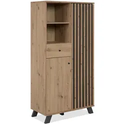 Finori Medan 53A Highboard - Artisan Oak und Anthrazit - Moderne Kommode mit elegantem Design, bietet großzügigen Stauraum und flexible Organisation für Ihr Zuhause.